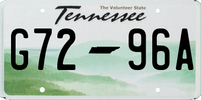 TN license plate G7296A