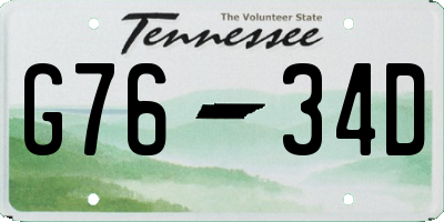 TN license plate G7634D