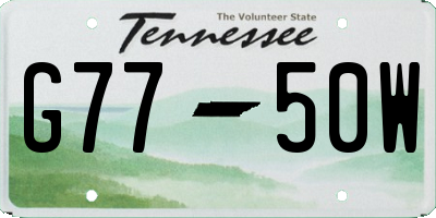 TN license plate G7750W