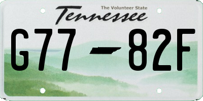TN license plate G7782F