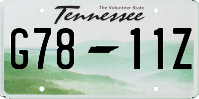 TN license plate G7811Z