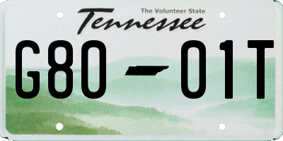 TN license plate G8001T