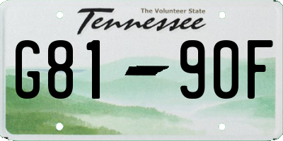 TN license plate G8190F