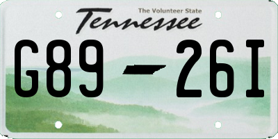 TN license plate G8926I