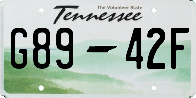 TN license plate G8942F