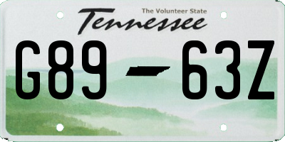 TN license plate G8963Z