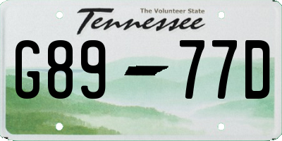 TN license plate G8977D