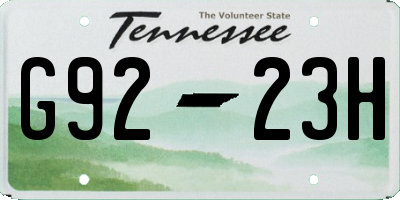 TN license plate G9223H