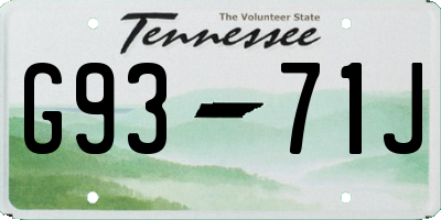 TN license plate G9371J