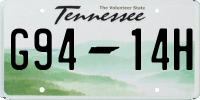 TN license plate G9414H