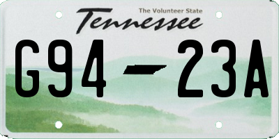 TN license plate G9423A