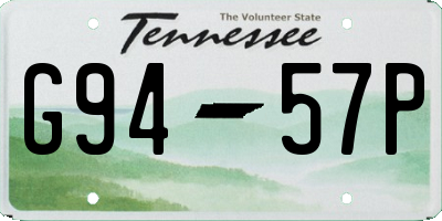 TN license plate G9457P