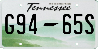 TN license plate G9465S
