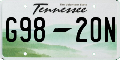 TN license plate G9820N