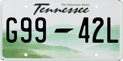 TN license plate G9942L