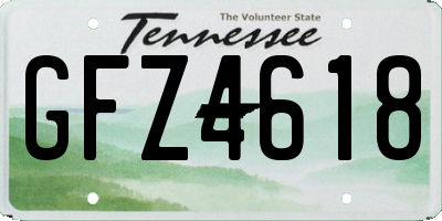 TN license plate GFZ4618