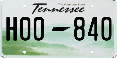 TN license plate H0084O