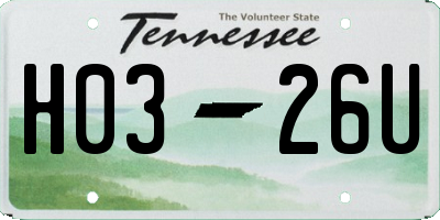 TN license plate H0326U