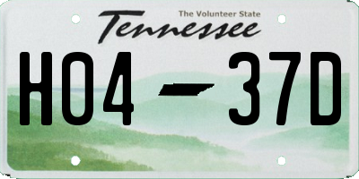 TN license plate H0437D
