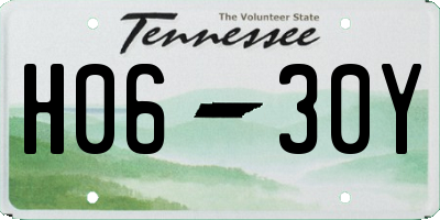 TN license plate H0630Y