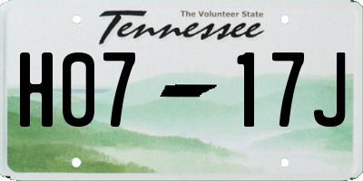 TN license plate H0717J