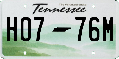 TN license plate H0776M