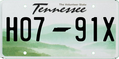 TN license plate H0791X