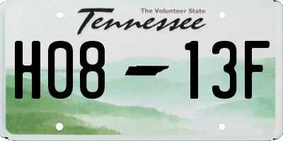 TN license plate H0813F