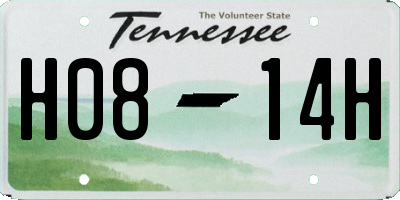 TN license plate H0814H