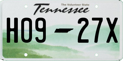 TN license plate H0927X