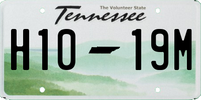 TN license plate H1019M