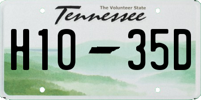 TN license plate H1035D