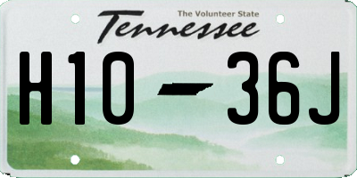 TN license plate H1036J