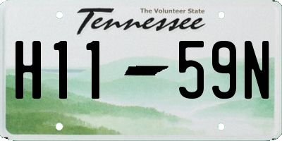 TN license plate H1159N