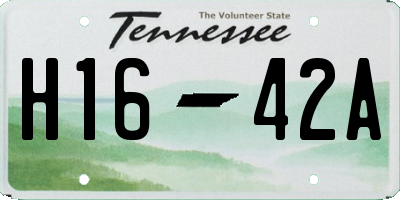 TN license plate H1642A