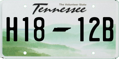 TN license plate H1812B