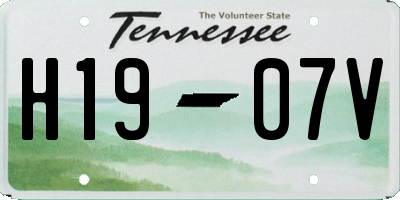 TN license plate H1907V