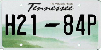 TN license plate H2184P