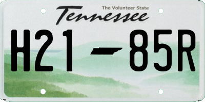 TN license plate H2185R