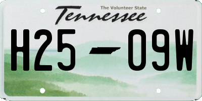 TN license plate H2509W