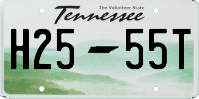 TN license plate H2555T