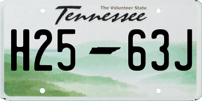 TN license plate H2563J
