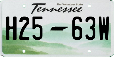 TN license plate H2563W