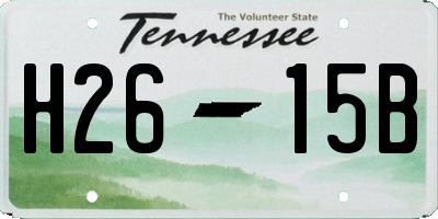 TN license plate H2615B