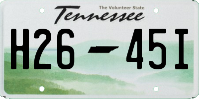 TN license plate H2645I
