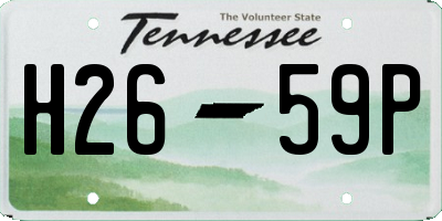 TN license plate H2659P