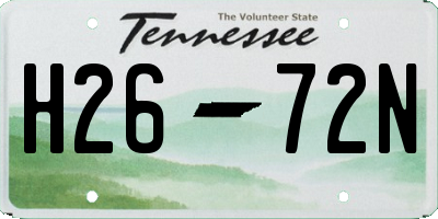 TN license plate H2672N