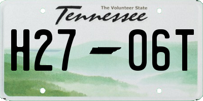 TN license plate H2706T