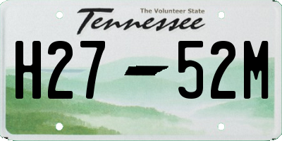 TN license plate H2752M