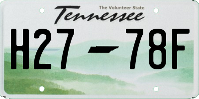 TN license plate H2778F
